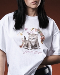 Remera Gatito Blanca