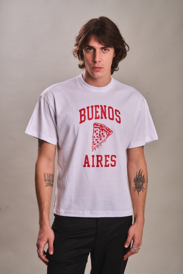 Remera Pizza Blanca
