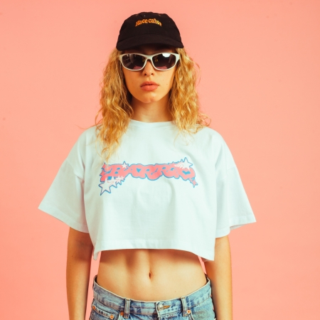 Remera Crop Barrio Estrella Blanca